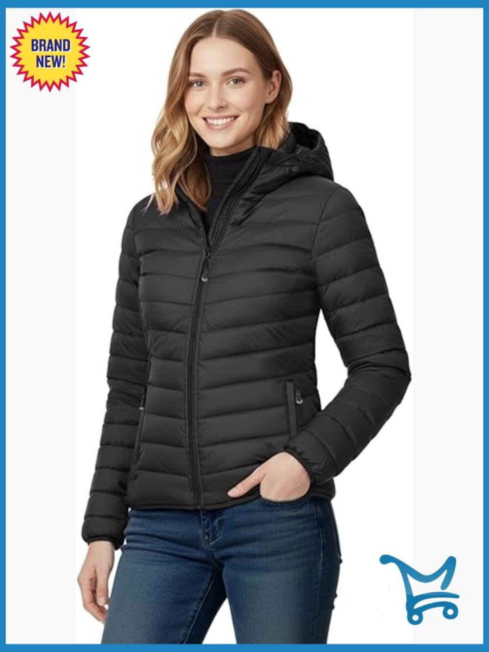 Lightweight Packable Puffer Jacket Hooded Quilted Winter Coat Women